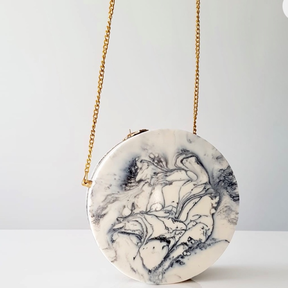 NEW Ramla Infinity Round Marble Crossbody Handbag: